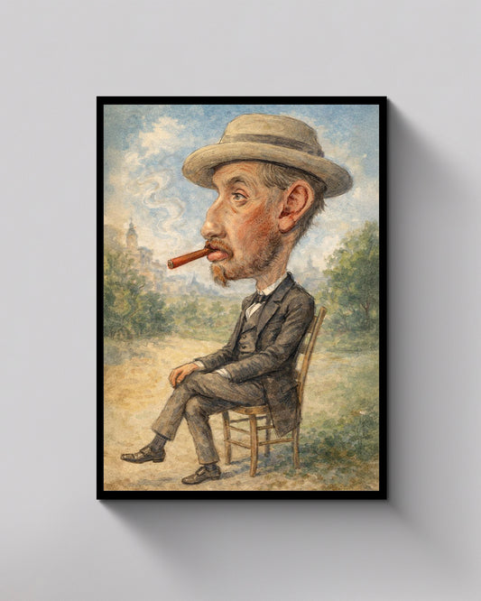 Caricature of a Man with a Big Cigar